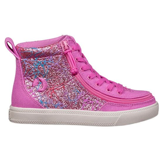Kid's Pink Print BILLY Classic Lace High